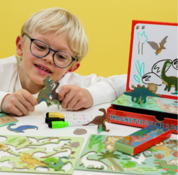 Magnetic scene & doodle set Dino